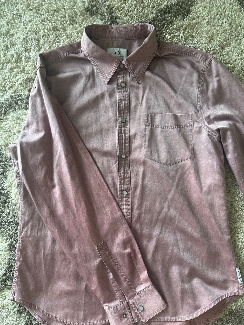 A/X Armani Exchange Men's Rosewood Button-Down Shirt Sz L
